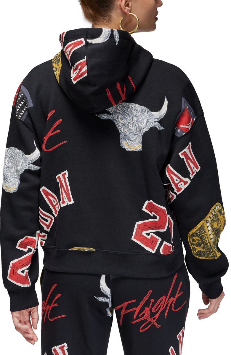 Jordan Brooklyn Print Fleece Hoodie, Alternate, color, 