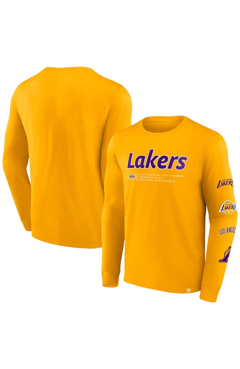 FANATICS Men's Fanatics Branded Gold Los Angeles Lakers Baseline Long Sleeve T-Shirt, Alternate, color, Gold