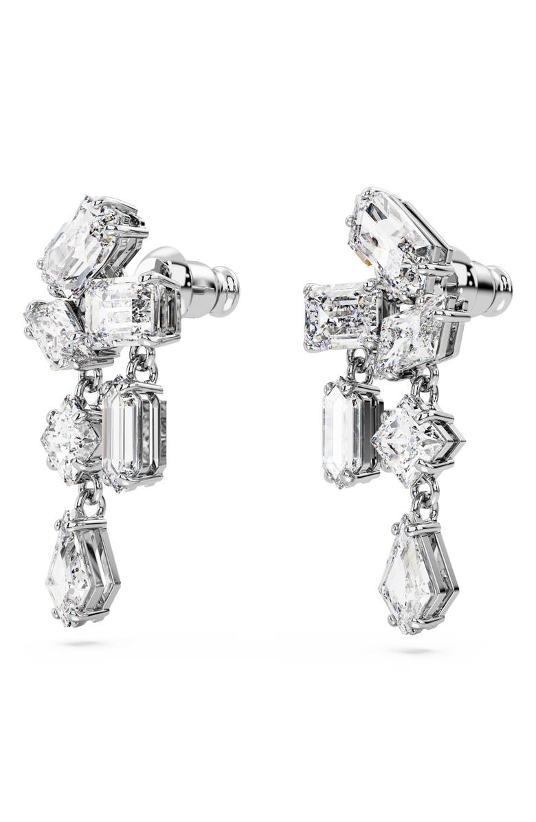 Swarovski Mesmera Mixed Crystal Drop Earrings, Alternate, color, Silver