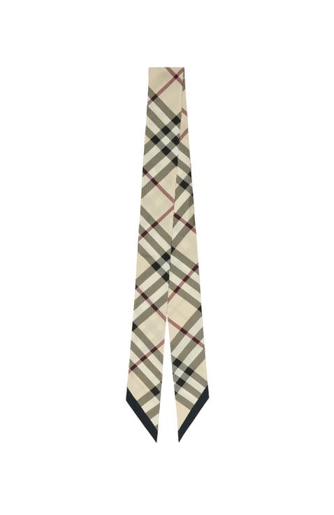 Skinny Check Silk Scarf