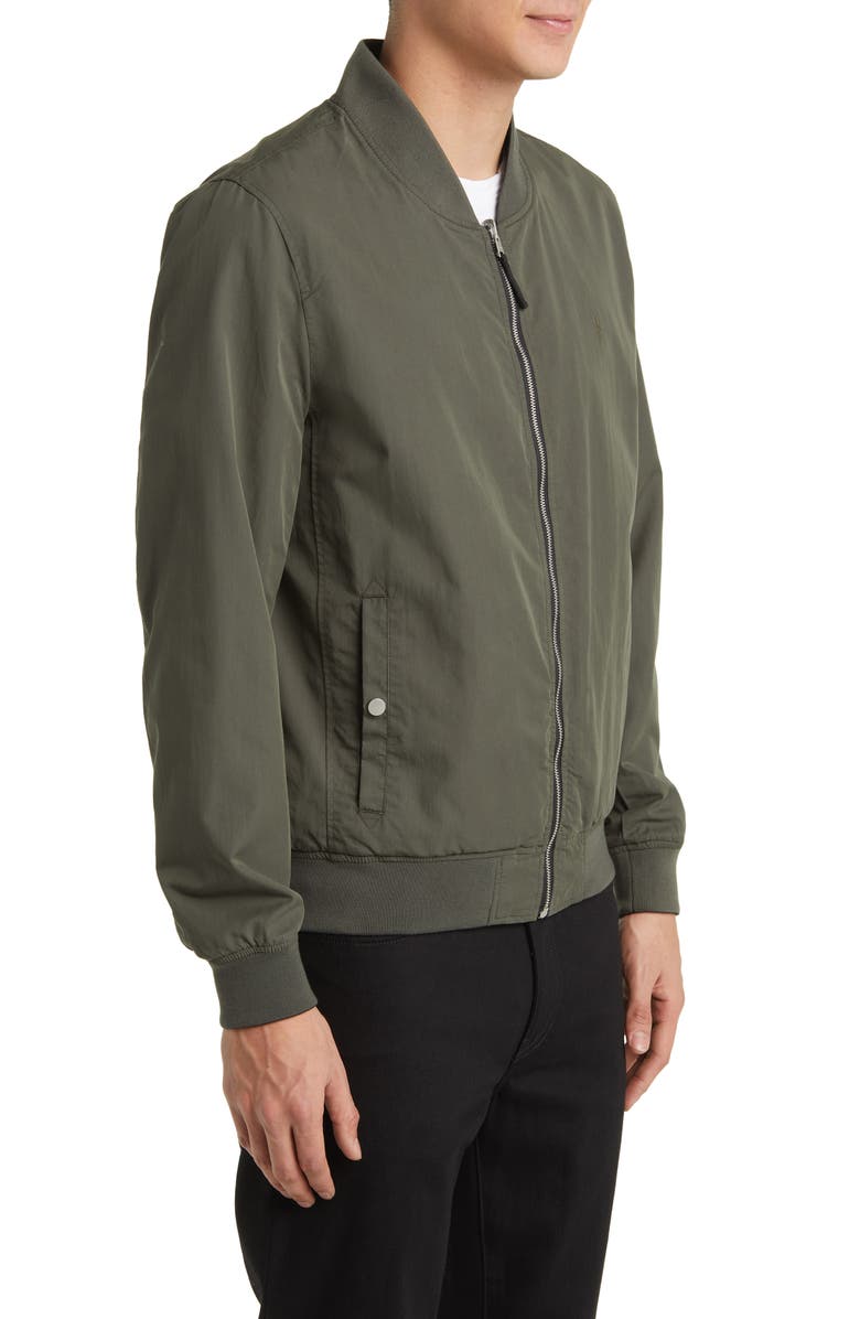 AllSaints Bassett Reversible Bomber Jacket, Alternate, color, Green/ Black