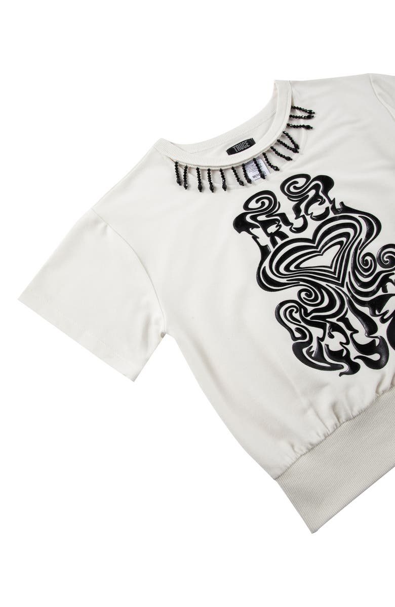 Truce Kids' Beaded Fringe Cutout Graphic T-Shirt, Alternate, color, 