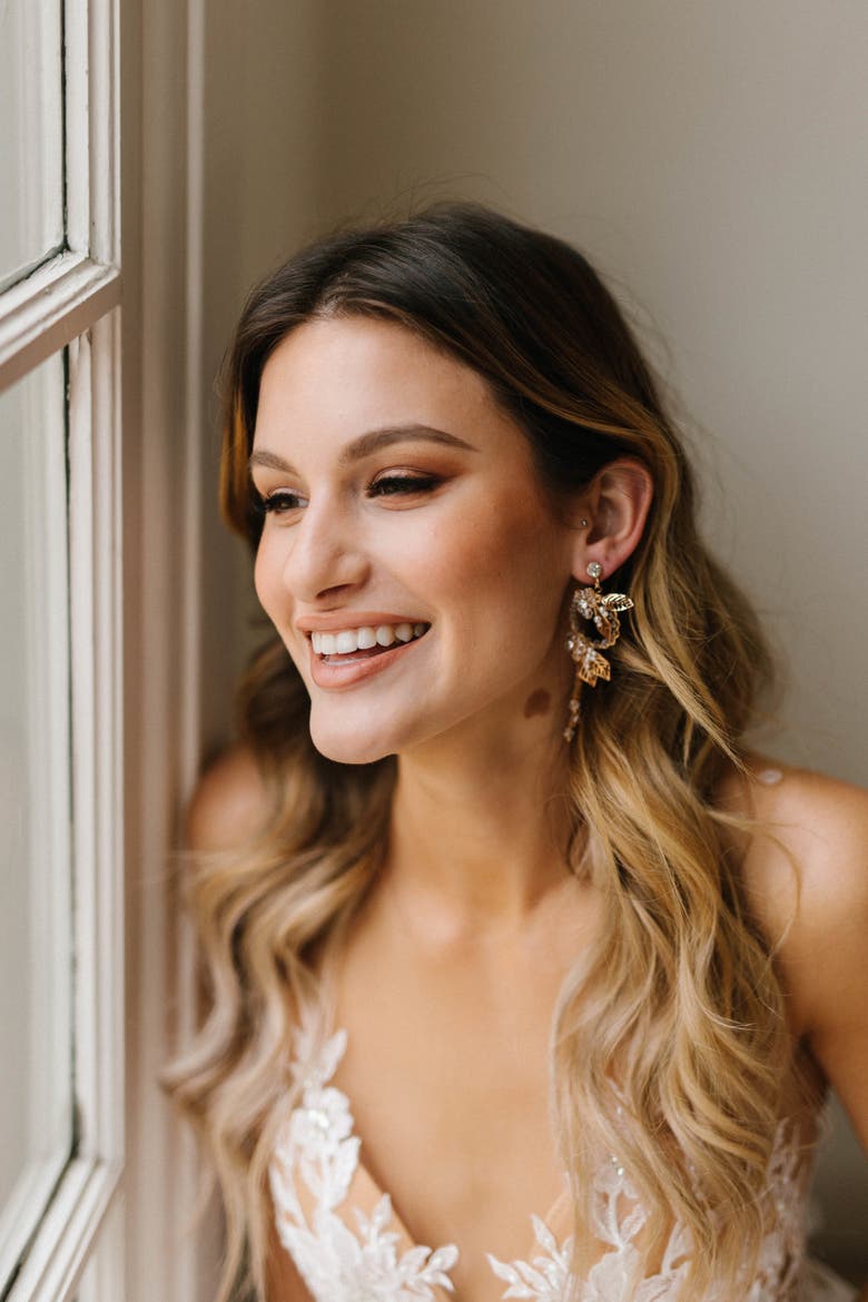 Marlowe Bridal Earrings, Alternate, color, Gold