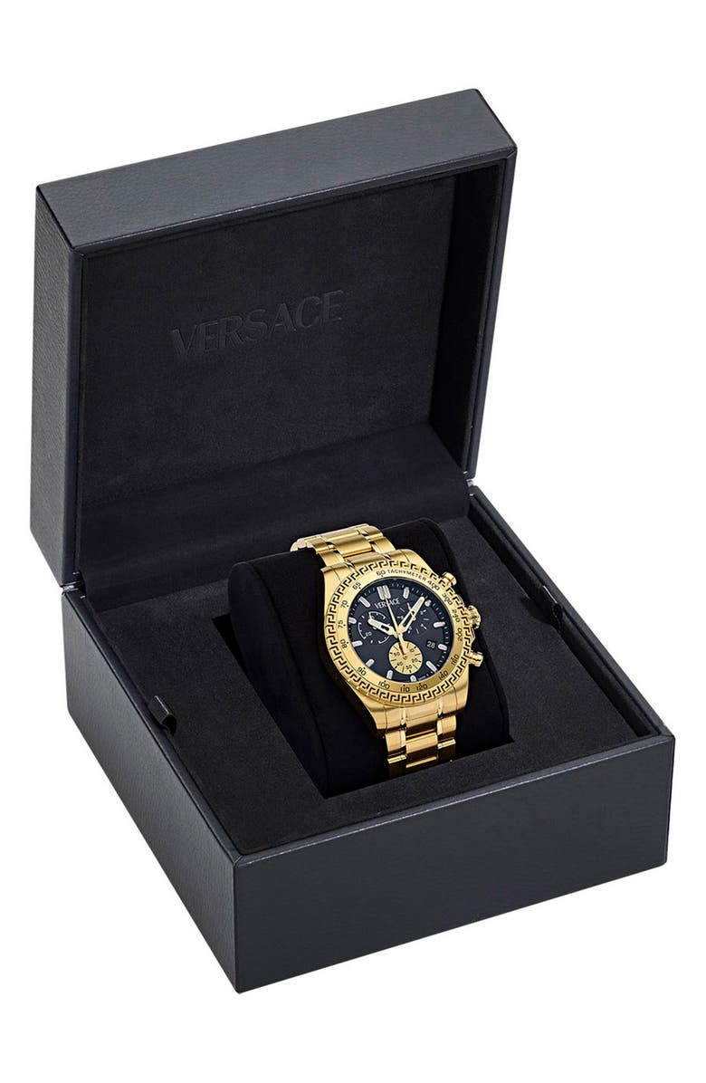 Versace Chrono X Chronograph Bracelet Watch, 44mm, Alternate, color, Ip Yellow Gold