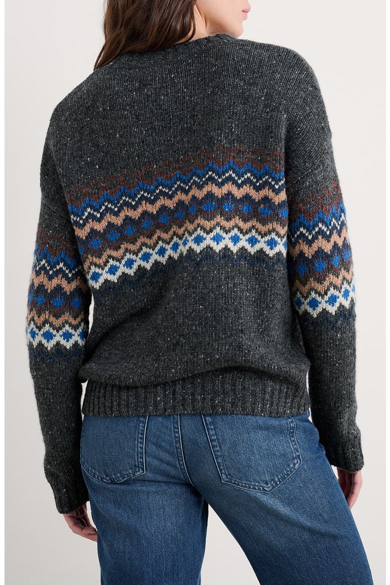 Golden Light Fair Isle Merino Wool Blend Crewneck Sweater, Alternate, color, KNIT SONATA COAL JETTY MIX