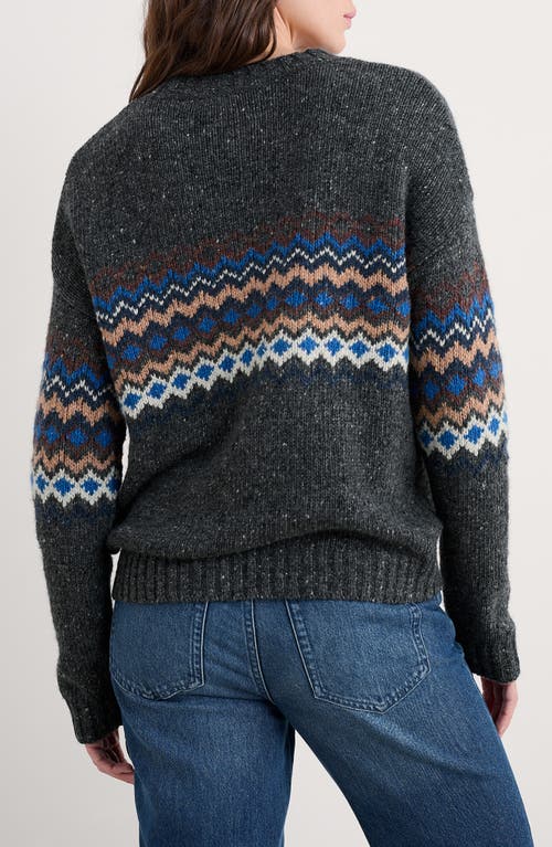 Seasalt Cornwall Golden Light Fair Isle Merino Wool Blend Crewneck Sweater In Black