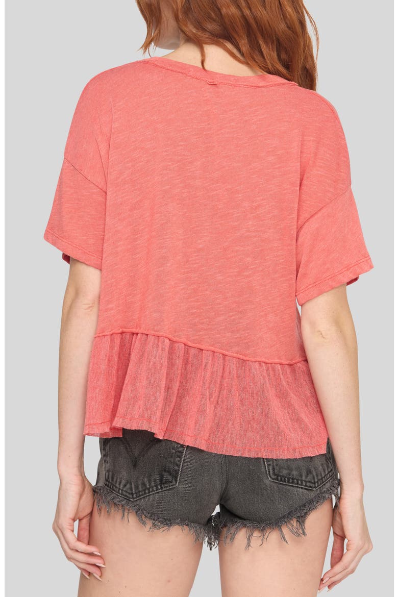 Caracas Mixed Texture V-Neck T-Shirt, Alternate, color, KISSES