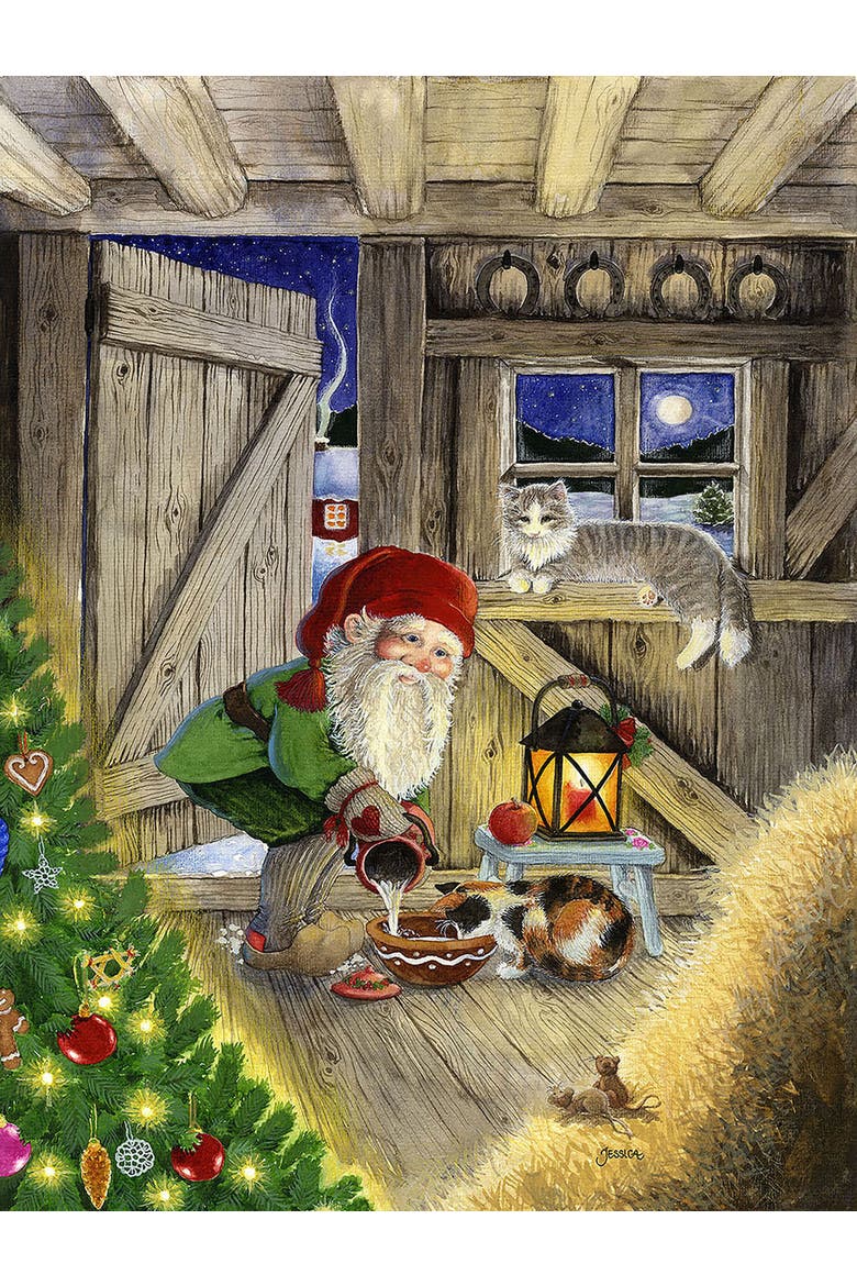 Christmas in the Barn 300 piece Jigsaw Puzzle for Adults, Alternate, color, Multicolor
