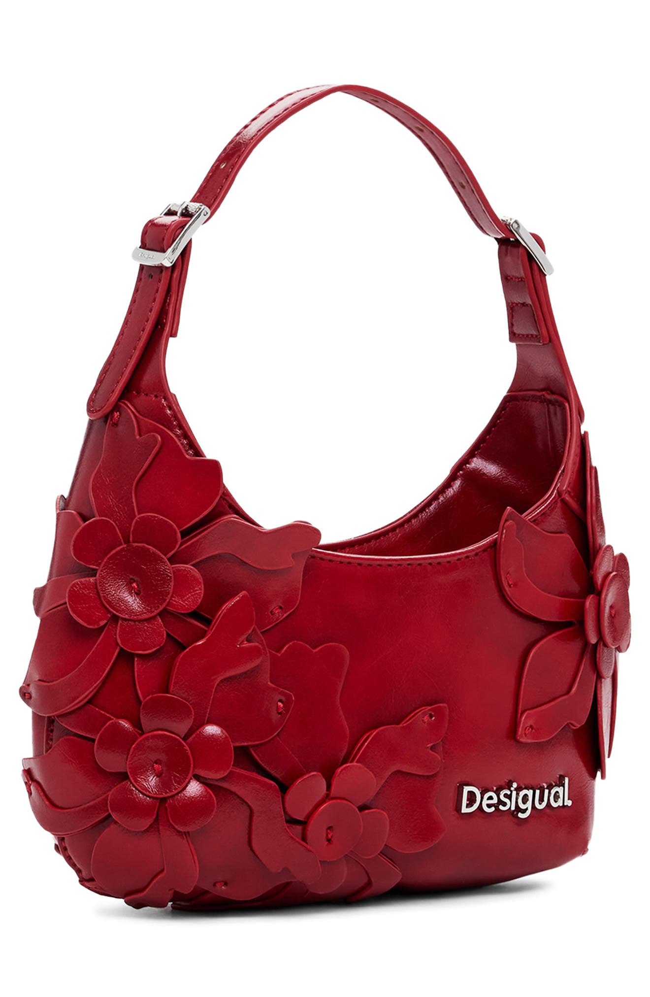 Desigual Faux Leather Shoulder Bag, Alternate, color, Red