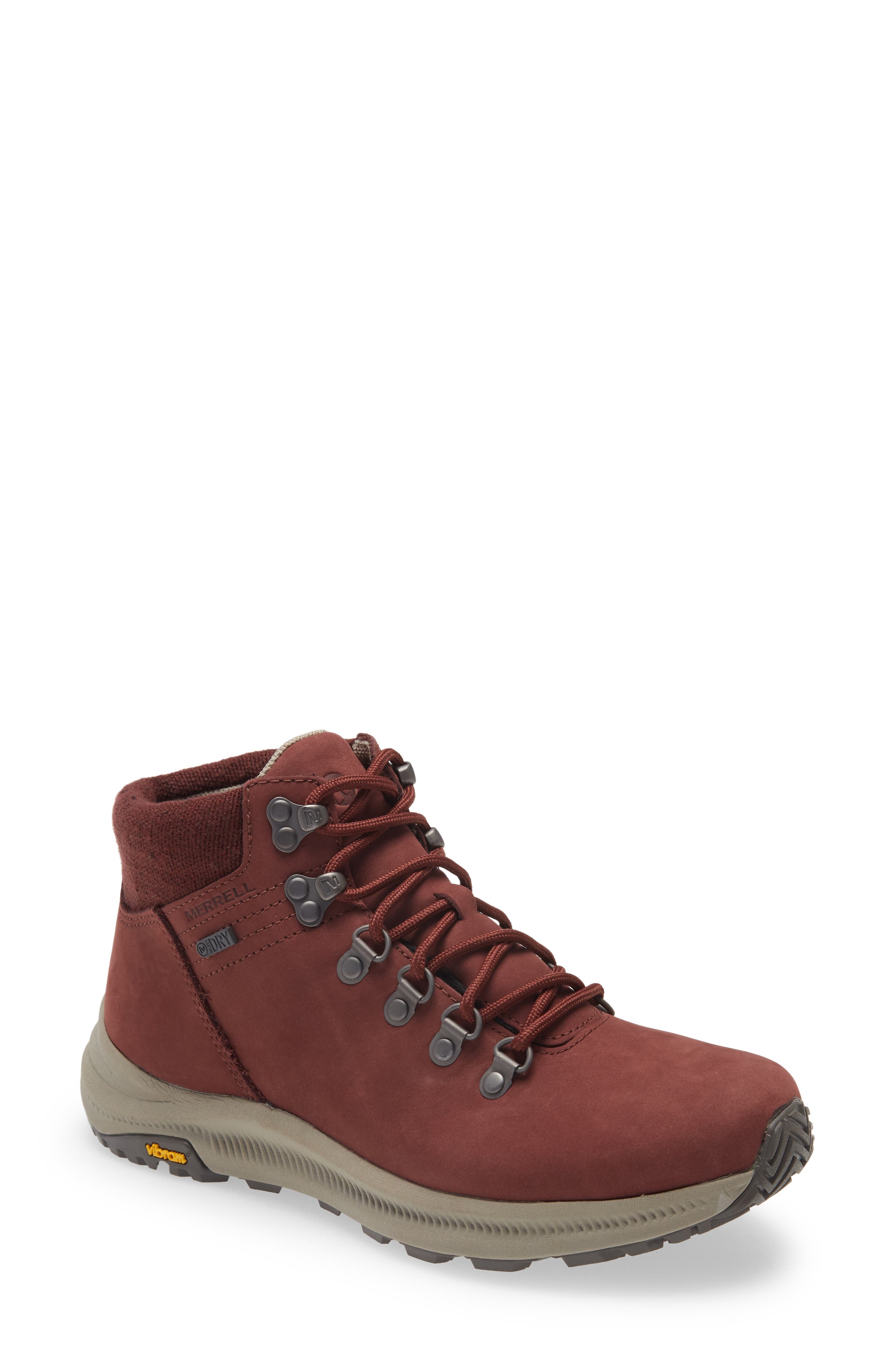 Ontario Mid Waterproof Hiking Shoe, Main, color, RAISIN