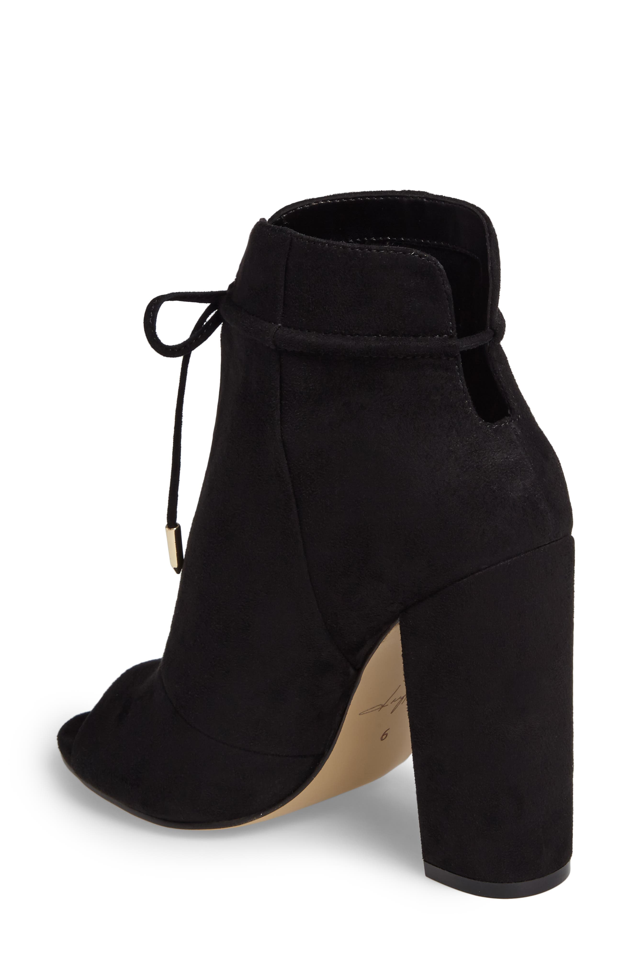 by Zendaya Netty Open Toe Bootie, Alternate, color, BLACK