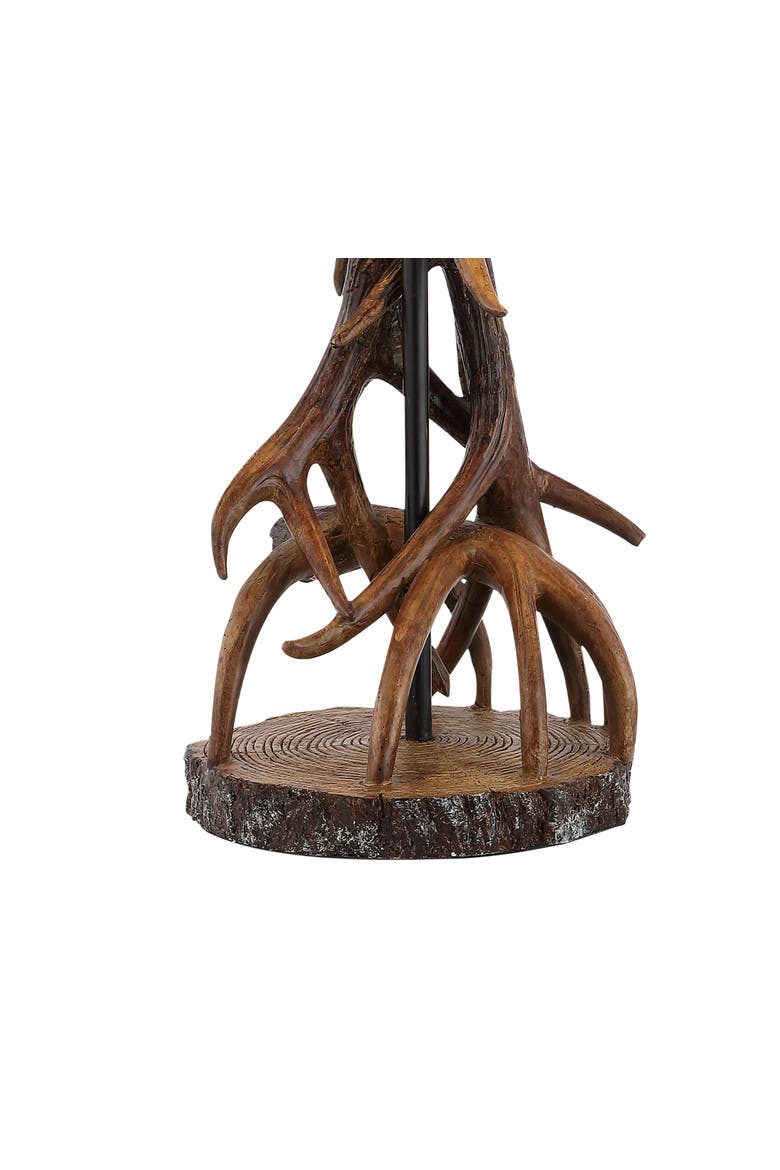 Cabell 26" Farmhouse Rustic Iron LED Table Lamp, Brown/White, Alternate, color, Brown
