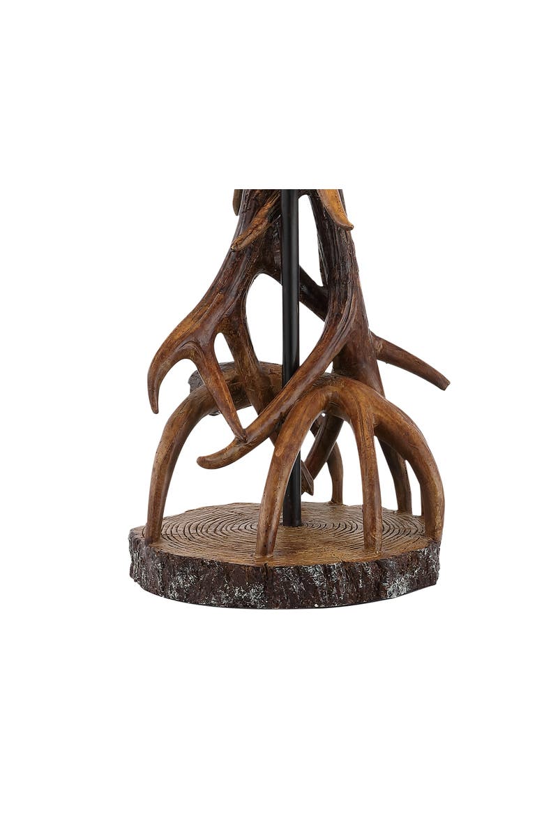 JONATHAN Y Cabell 26" Farmhouse Rustic Iron LED Table Lamp, Brown/White, Alternate, color, Brown