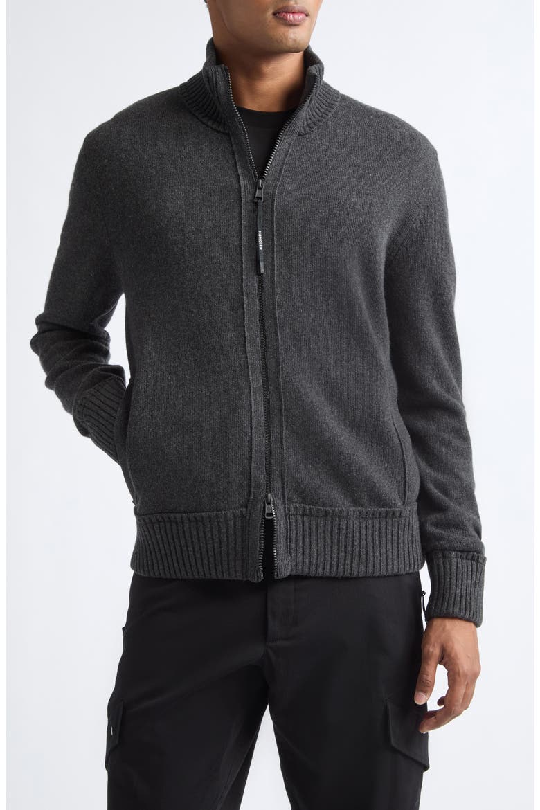 Virgin Wool & Cashmere Cardigan, Main, color, CHARCOAL