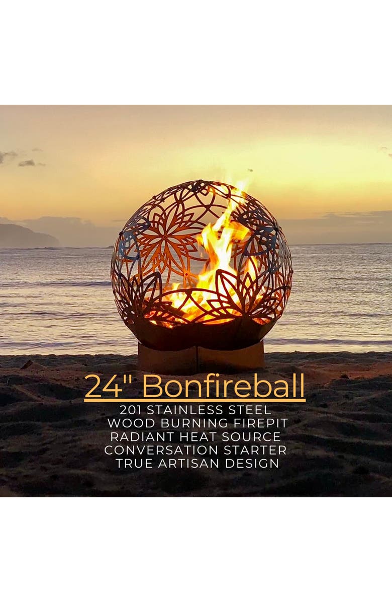 Bonfireball 24" Fire Pit Lotus Base & Cover, Alternate, color, Multicolored