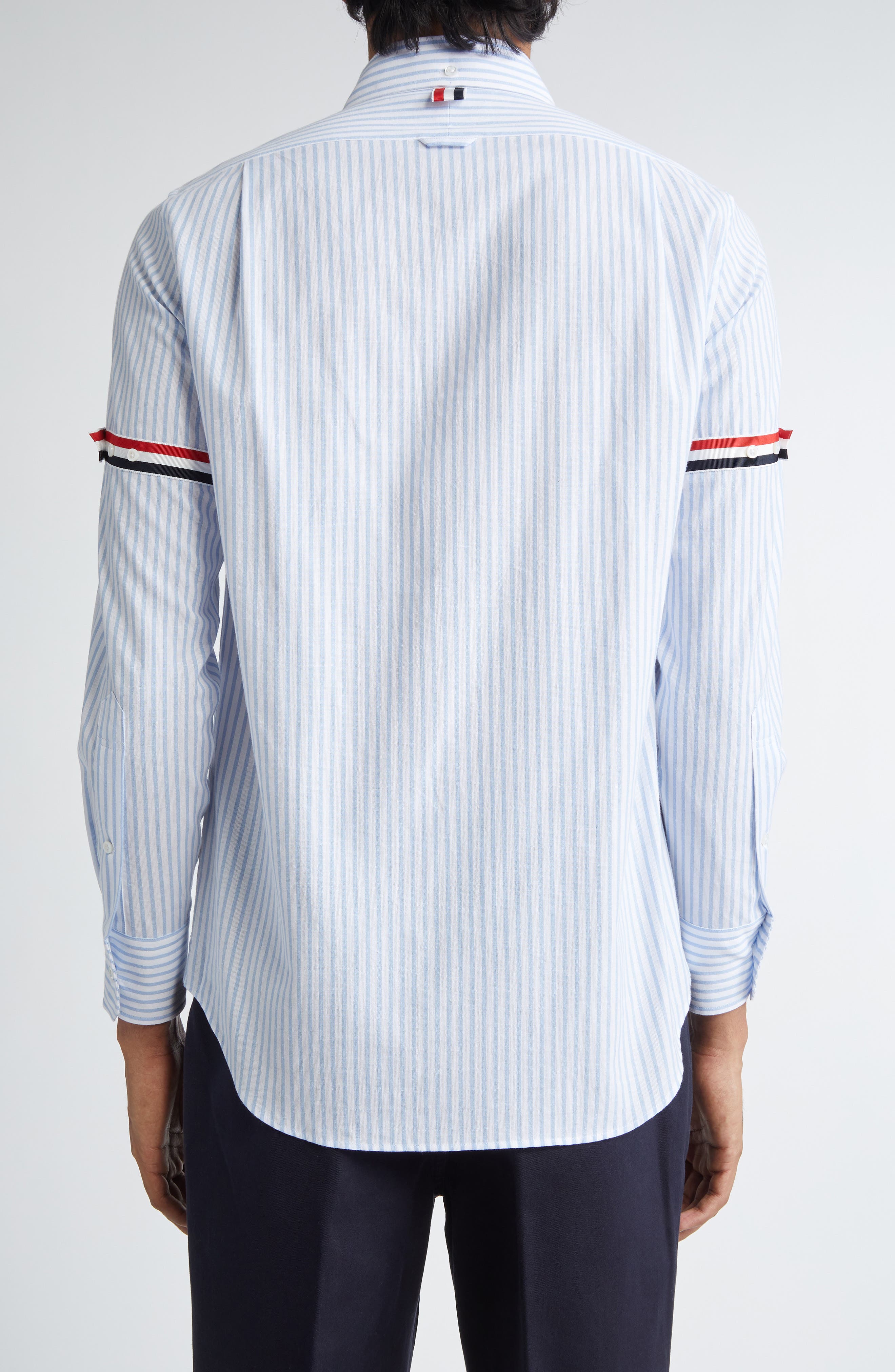 Armband Stripe Cotton Button-Down Shirt - image 4