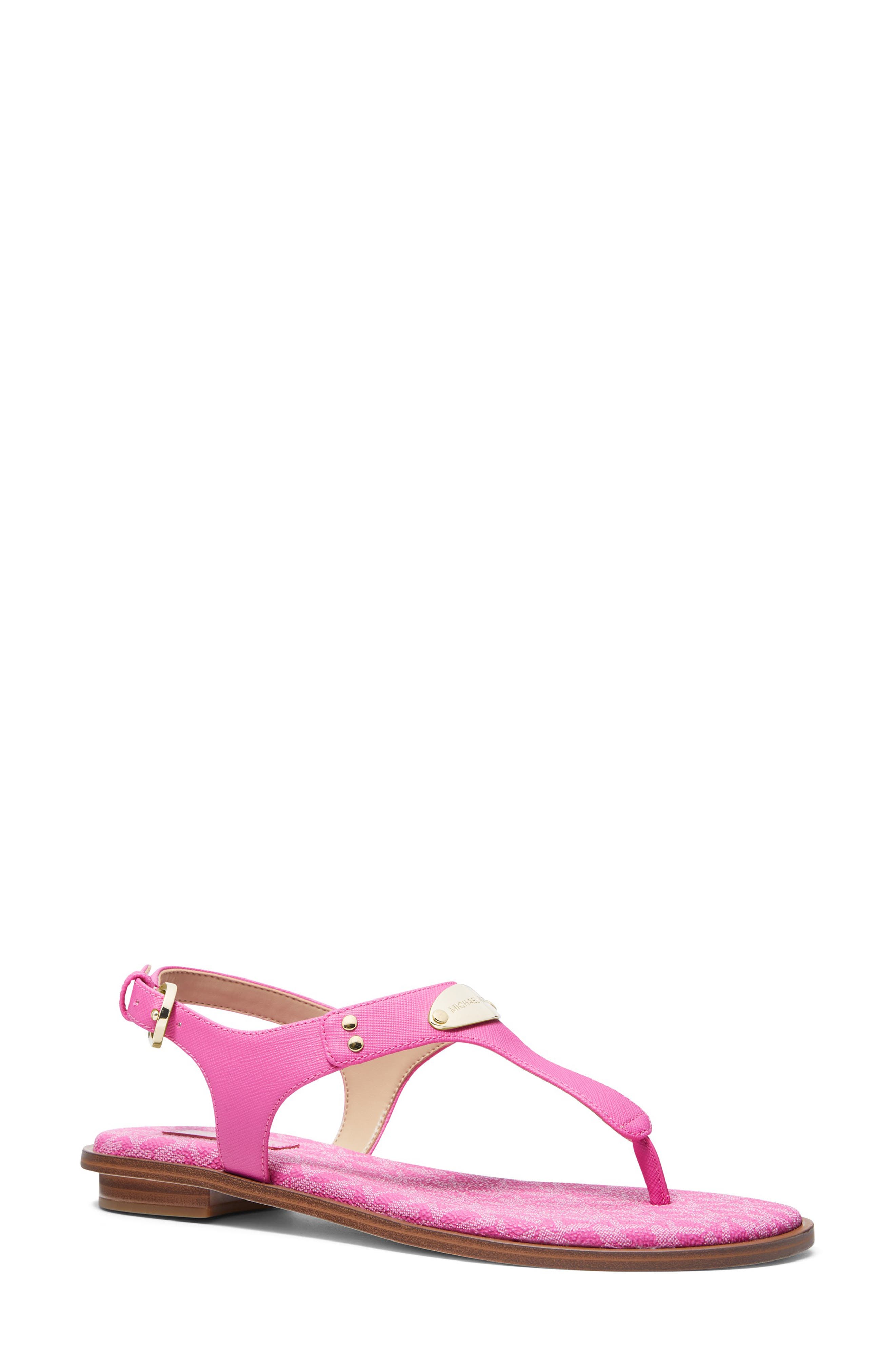 Logo Plate Sandal, Main, color, CERISE