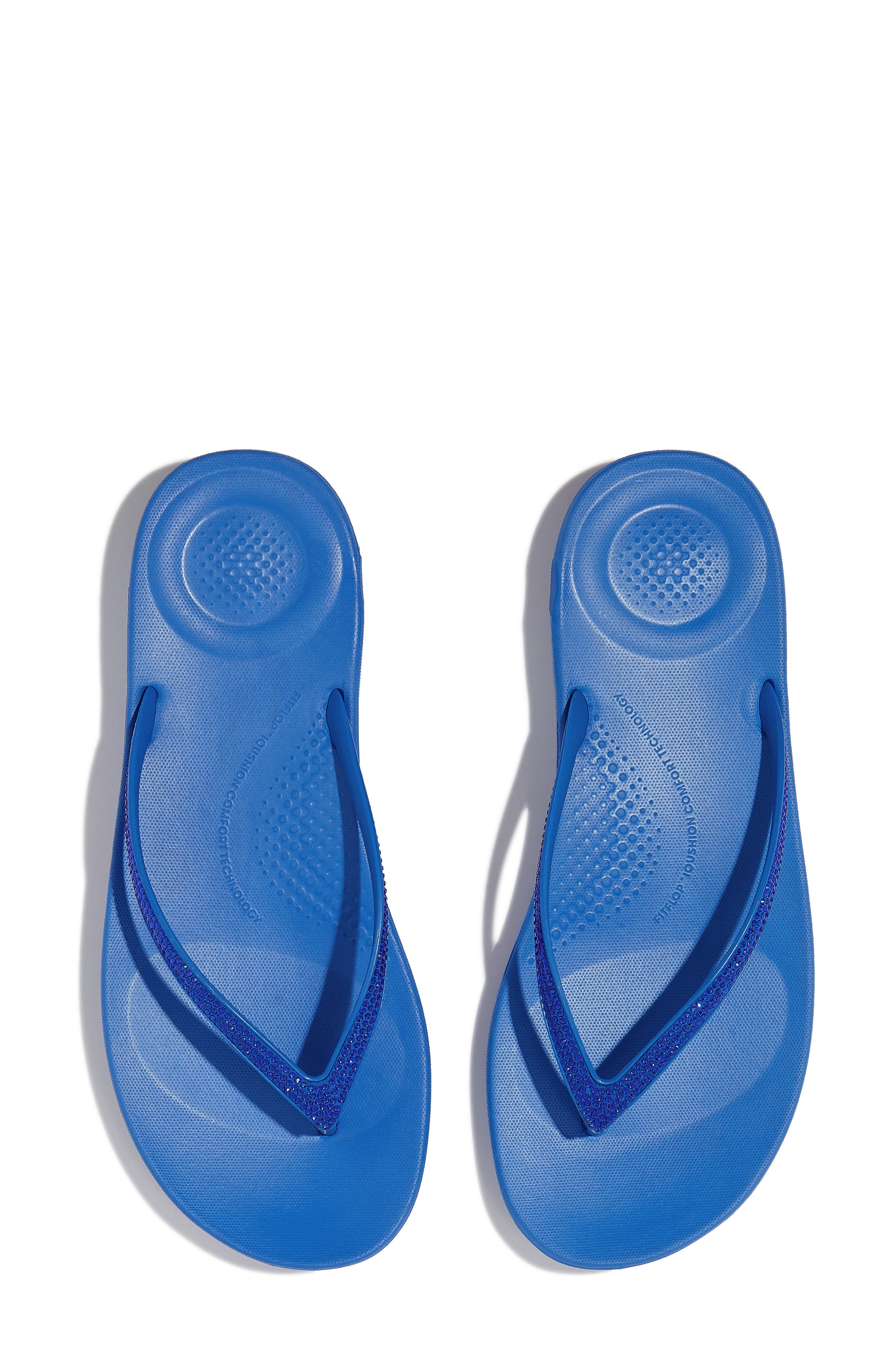 FitFlop iQushion<sup>™</sup> Splash Crystal Flip Flop, Alternate, color, French Blue
