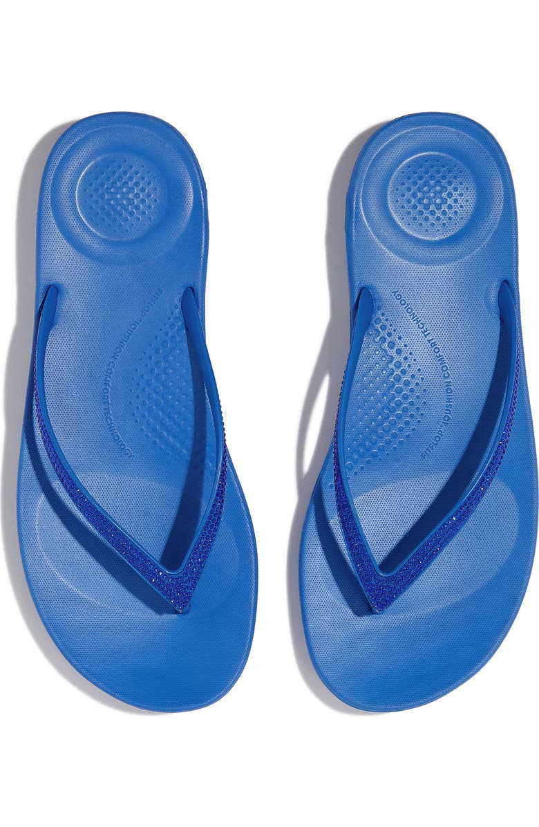 FitFlop iQushion<sup>™</sup> Splash Crystal Flip Flop, Alternate, color, French Blue