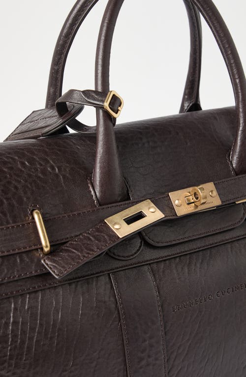 Brunello Cucinelli Men Country Leather Bag With Texture Grain