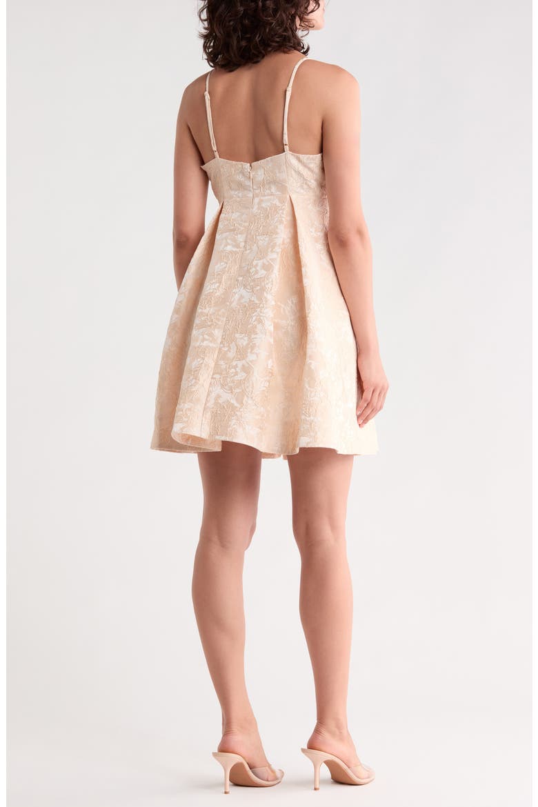 Floral Jacquard Fit & Flare Minidress, Alternate, color, IVORY CREAM