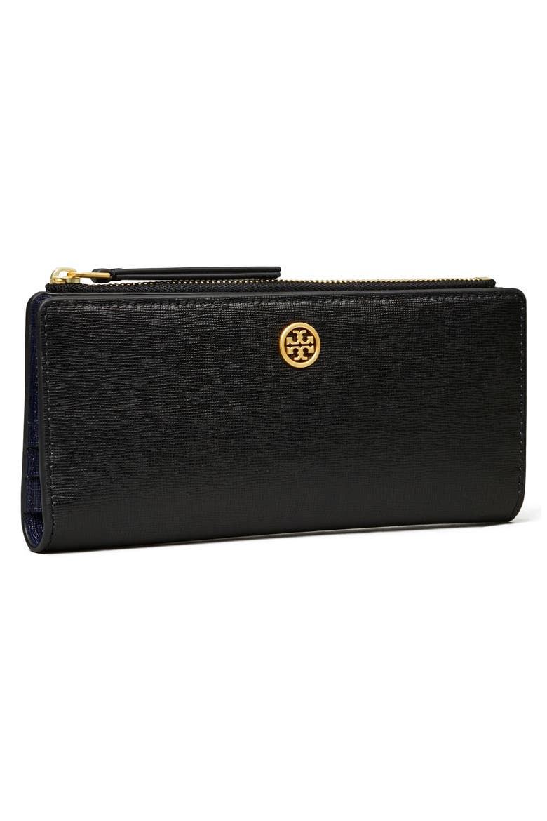 Robinson Leather Slim Zip Wallet, Alternate, color, BLACK