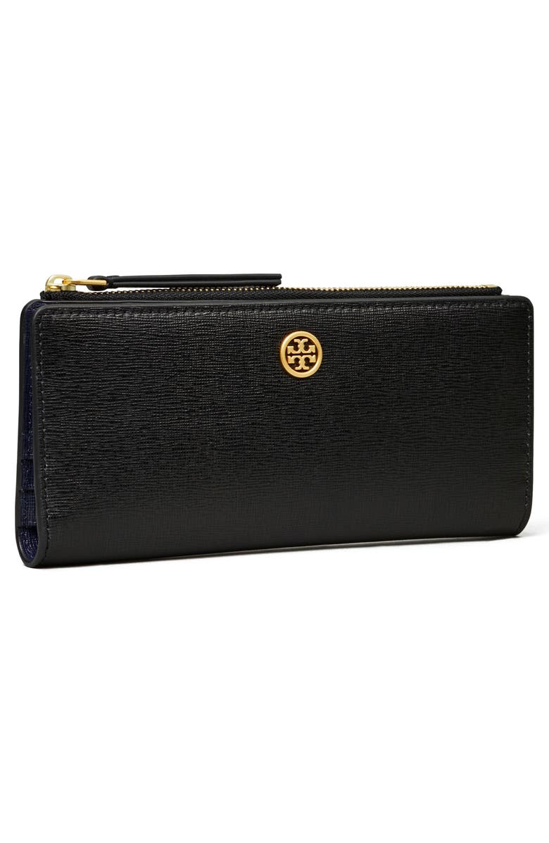 Tory Burch Robinson Leather Slim Zip Wallet, Alternate, color,