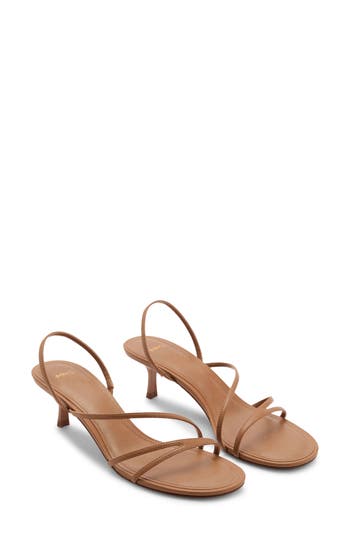 Mango Slingback Kitten Heel Sandal In Brown