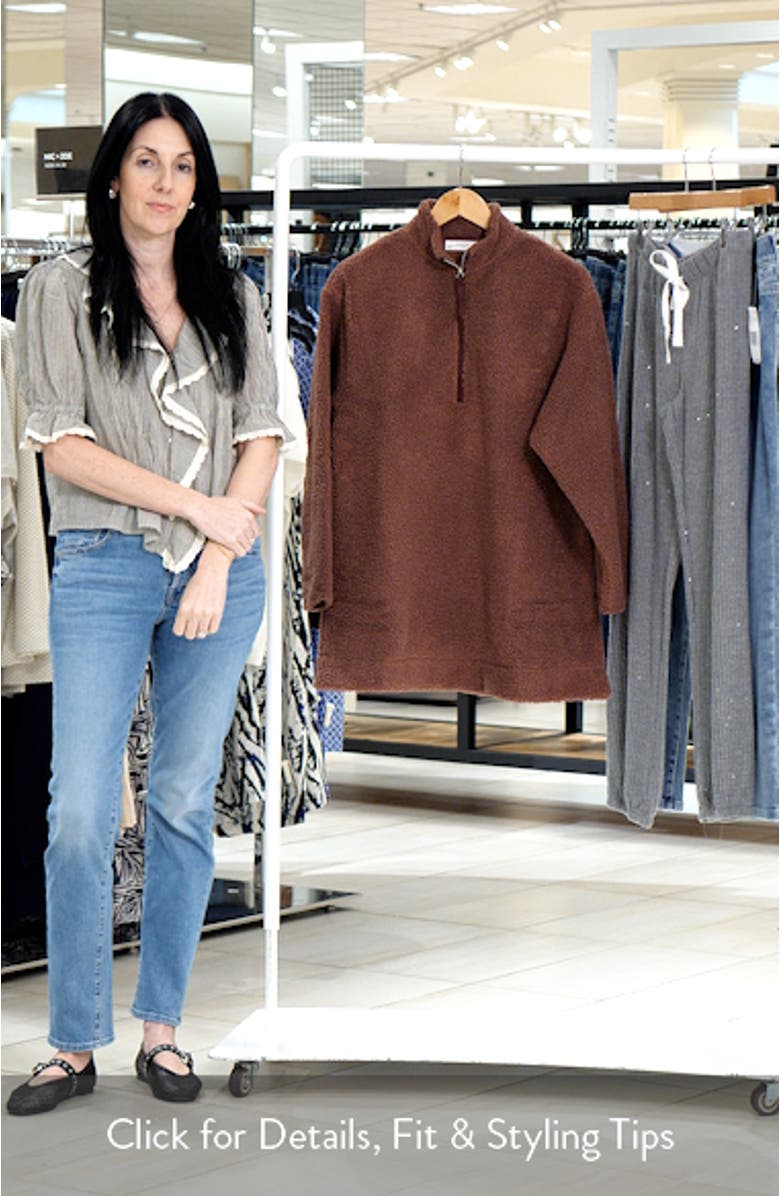 Oversize High Pile Fleece Half Zip Pullover, sales video thumbnail