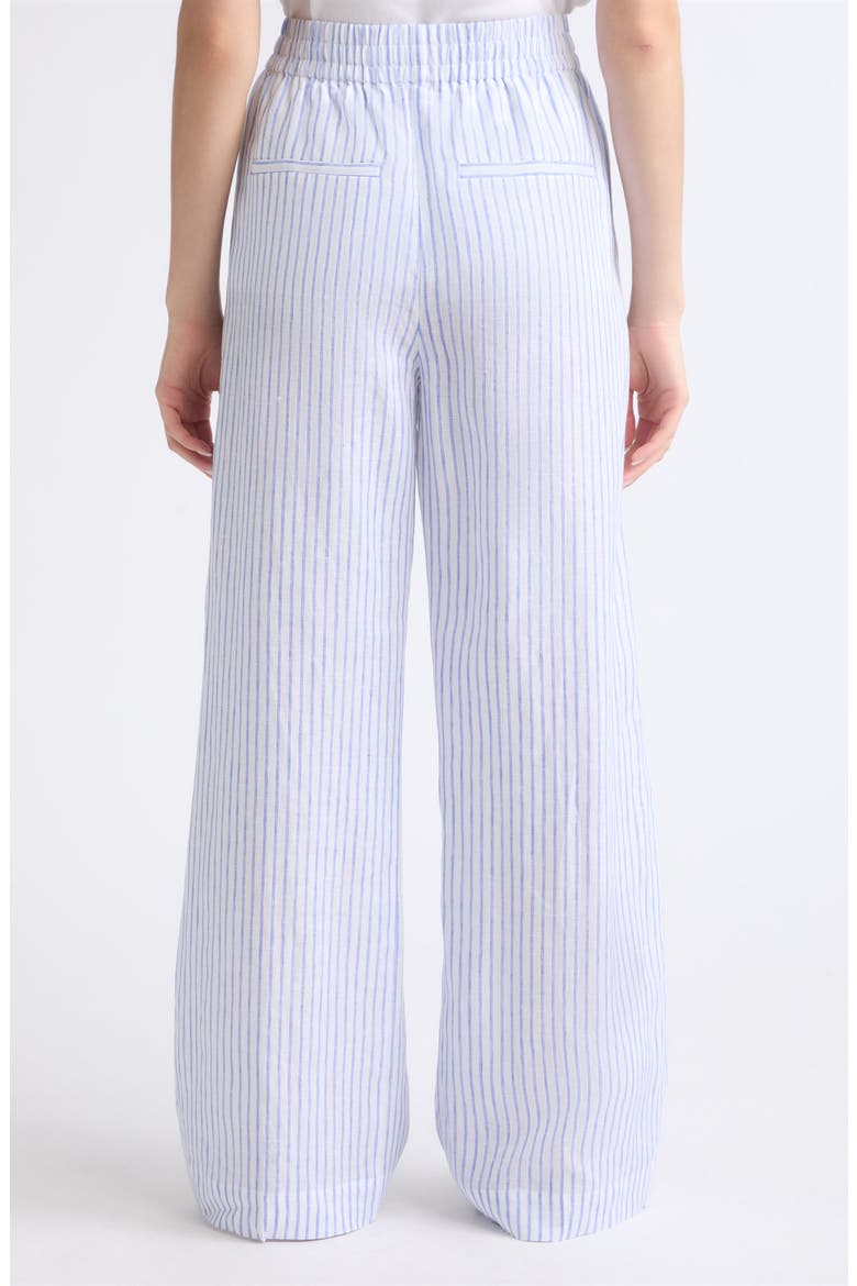 Tyler Wide Leg Linen Pants, Alternate, color, WHITE/CLASSIC BLUE