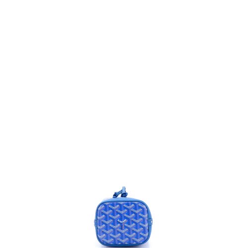 Pre-owned Goyard  Goyard Petit Flot Bucket Bag Coated Canvas Pm In Blue