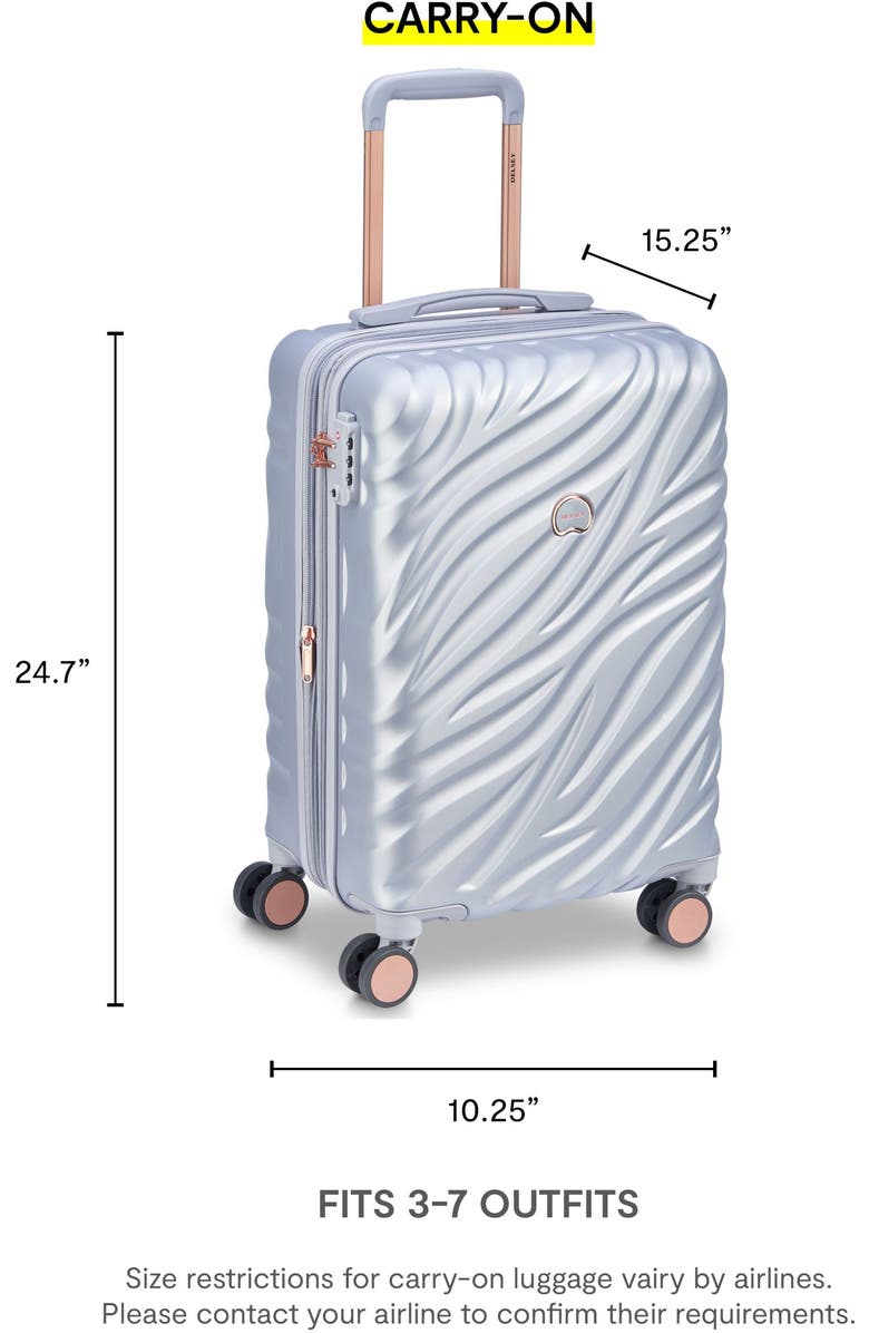 Delsey Paris Alexis Hardside 2-Piece (21"/29") Expandable Spinner Luggage Set, Alternate, color, Platinum/Rose Gold
