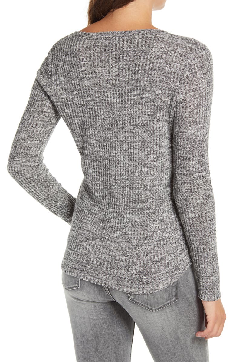 Socialite Long Sleeve Thermal Henley Top, Alternate, color,