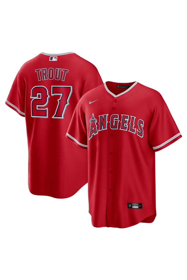 Men's Nike Mike Trout Red Los Angeles Angels Alternate Replica Player Name Jersey, Main, color, Red