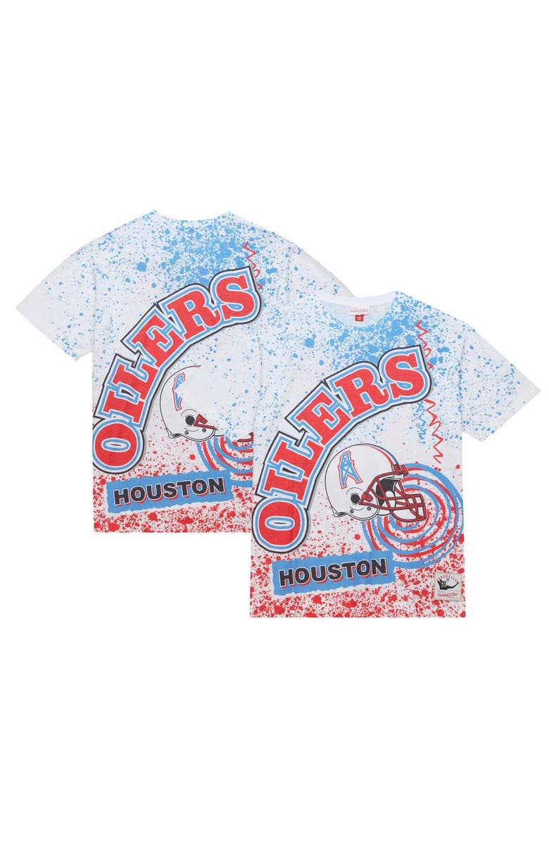 Mitchell & Ness Men's Mitchell & Ness White Houston Oilers Team Burst Sublimated T-Shirt, Alternate, color, White