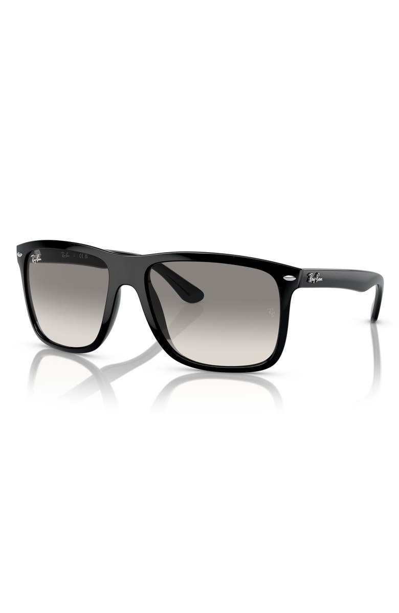 Ray-Ban 60mm Gradient Square Sunglasses, Alternate, color, Black / Clear Gradient Grey