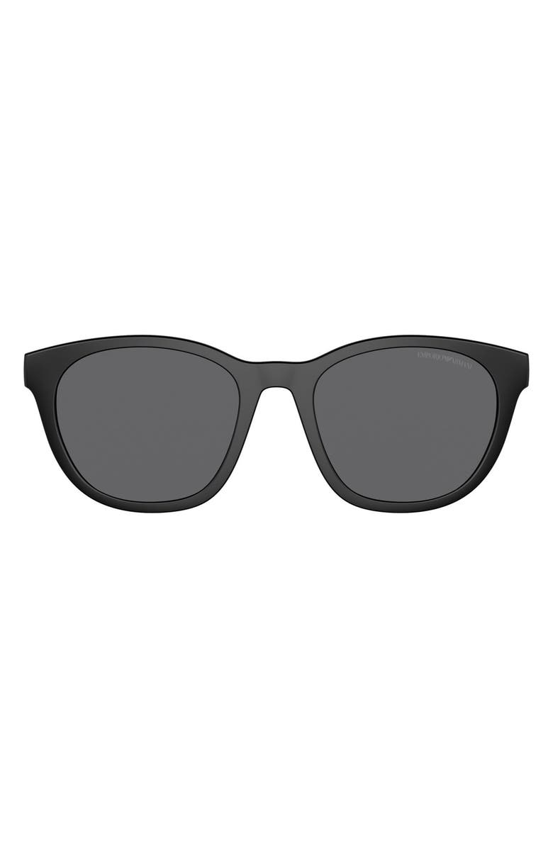 Emporio Armani Kids' 47mm Small Polarized Phantos Clip-On Frames, Main, color, Matte Black / Polar Grey