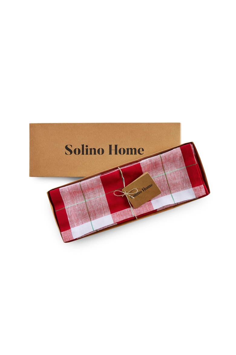 Linen Placemats Set od 4, 14 x 20" - Very Merry Plaid, Alternate, color, Very Merry