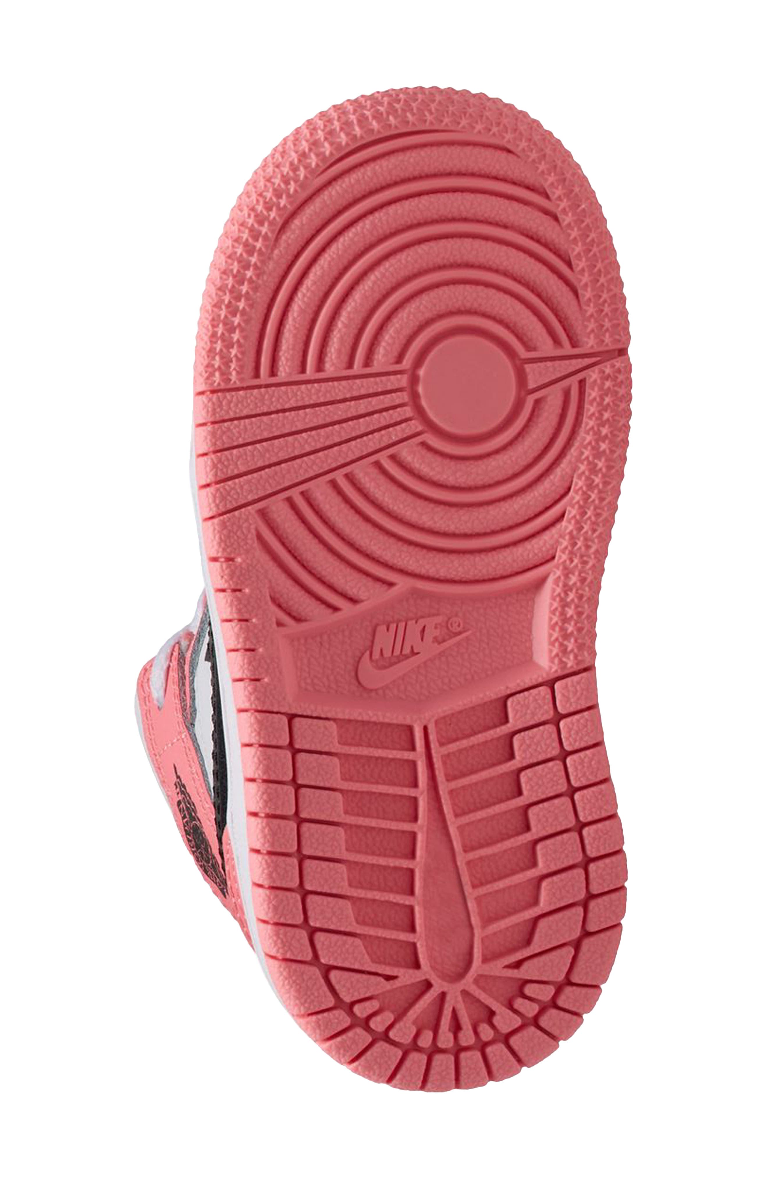Kids' Air Jordan 1 Mid Sneaker, Alternate, color, PINK GAZE/ BLACK/ WHITE