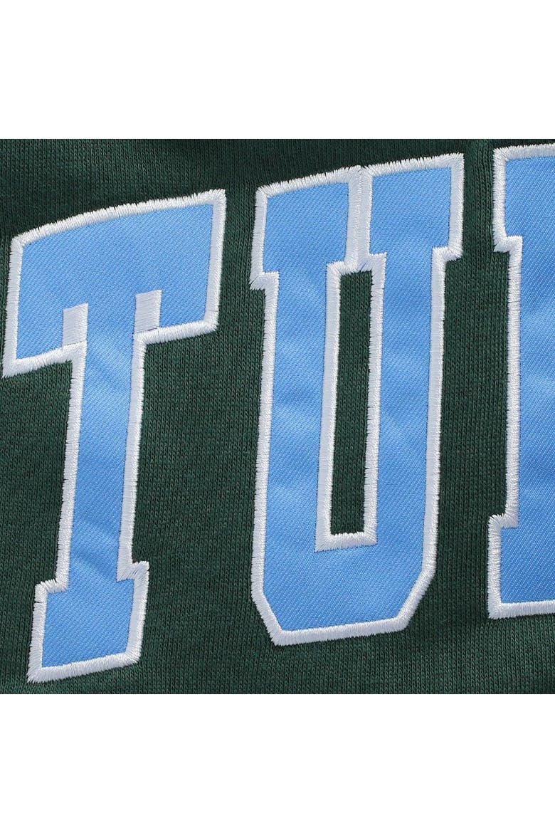 Men's Colosseum Green Tulane Green Wave Arch & Logo Tackle Twill Pullover Sweatshirt, Alternate, color, Green