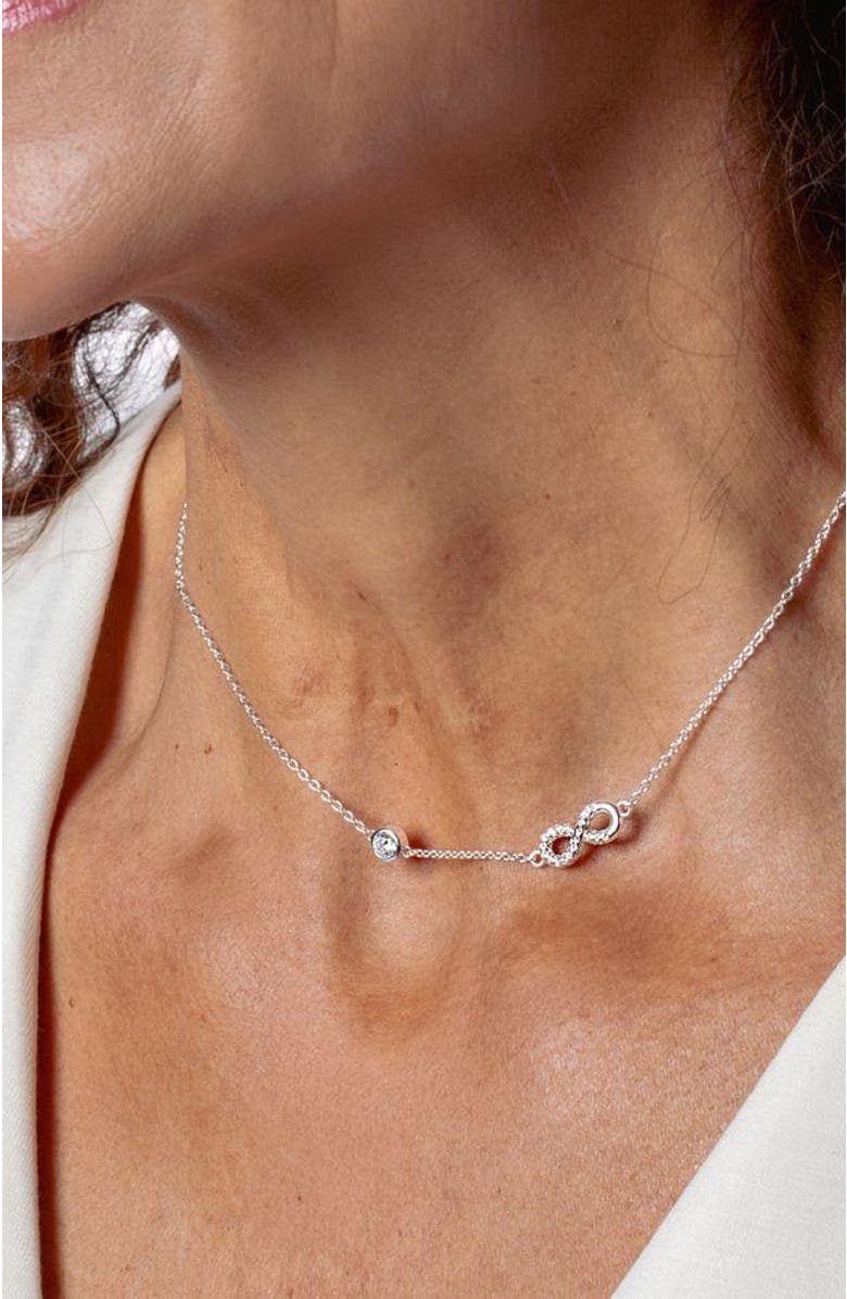 Rizen Jewelry Infinite Hope Necklace, Alternate, color, Sterling Silver