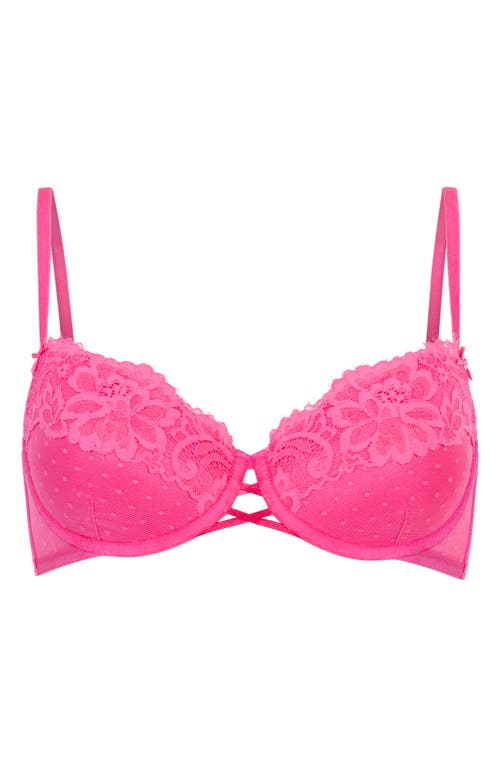 Hunkemoller Hunkemöller Harmony Mesh & Lace Underwire Bra In Sangria Sunset