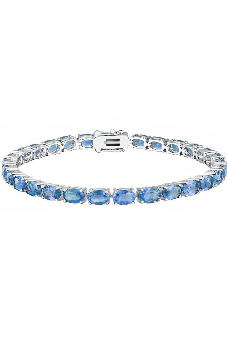 Oval Cut Tennis Bracelet, Main, color, silver