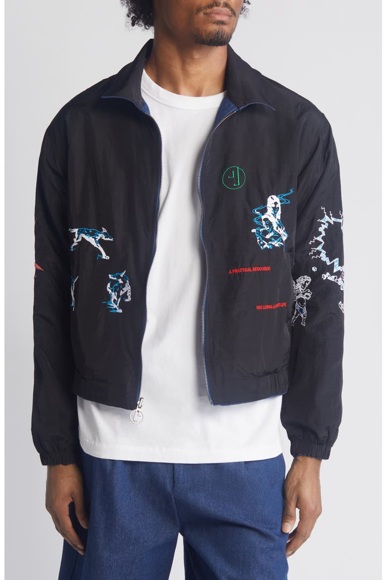 Angels Among Us Reversible Denim Jacket, Alternate, color, INDIGO DENIM/ BLACK