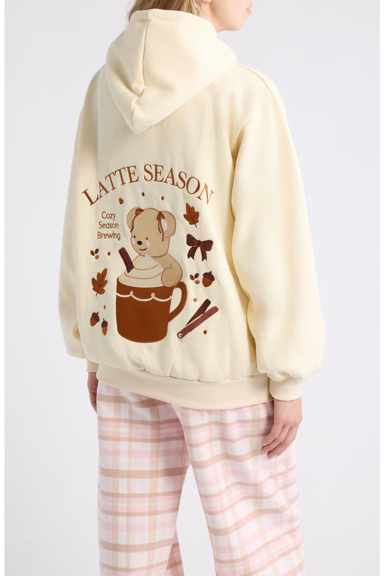 Latte Season Graphic Hoodie, Alternate, color, OFF WHITE