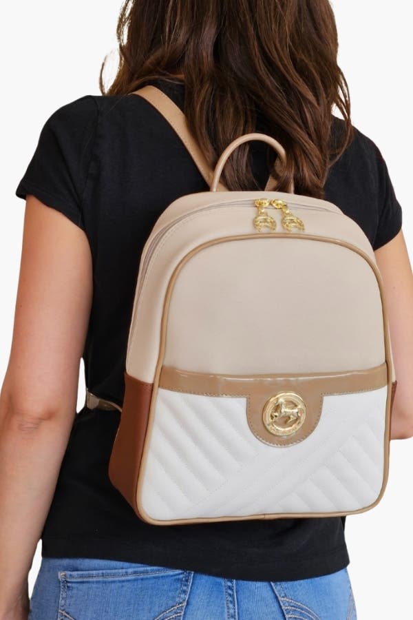 Ciao Bella 538 Backpack, Alternate, color, Beige / White