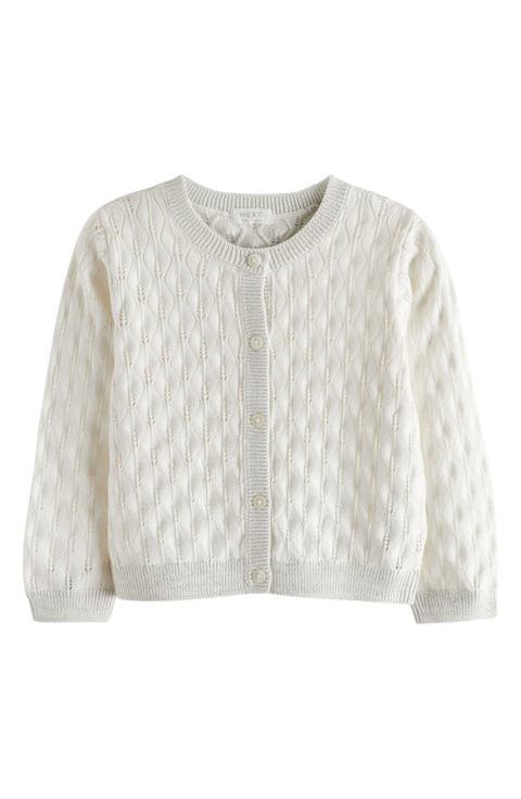 Kids' Pointelle Cotton Cardigan (Little Kid)