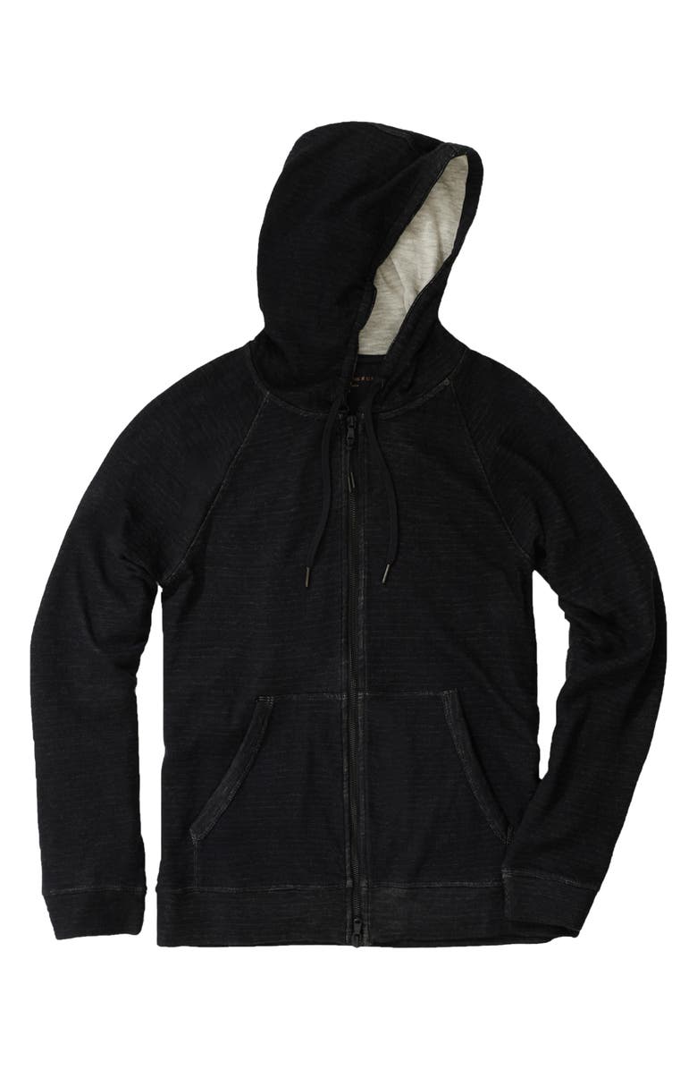 John Varvatos Cotton Blend Hoodie, Alternate, color, Black