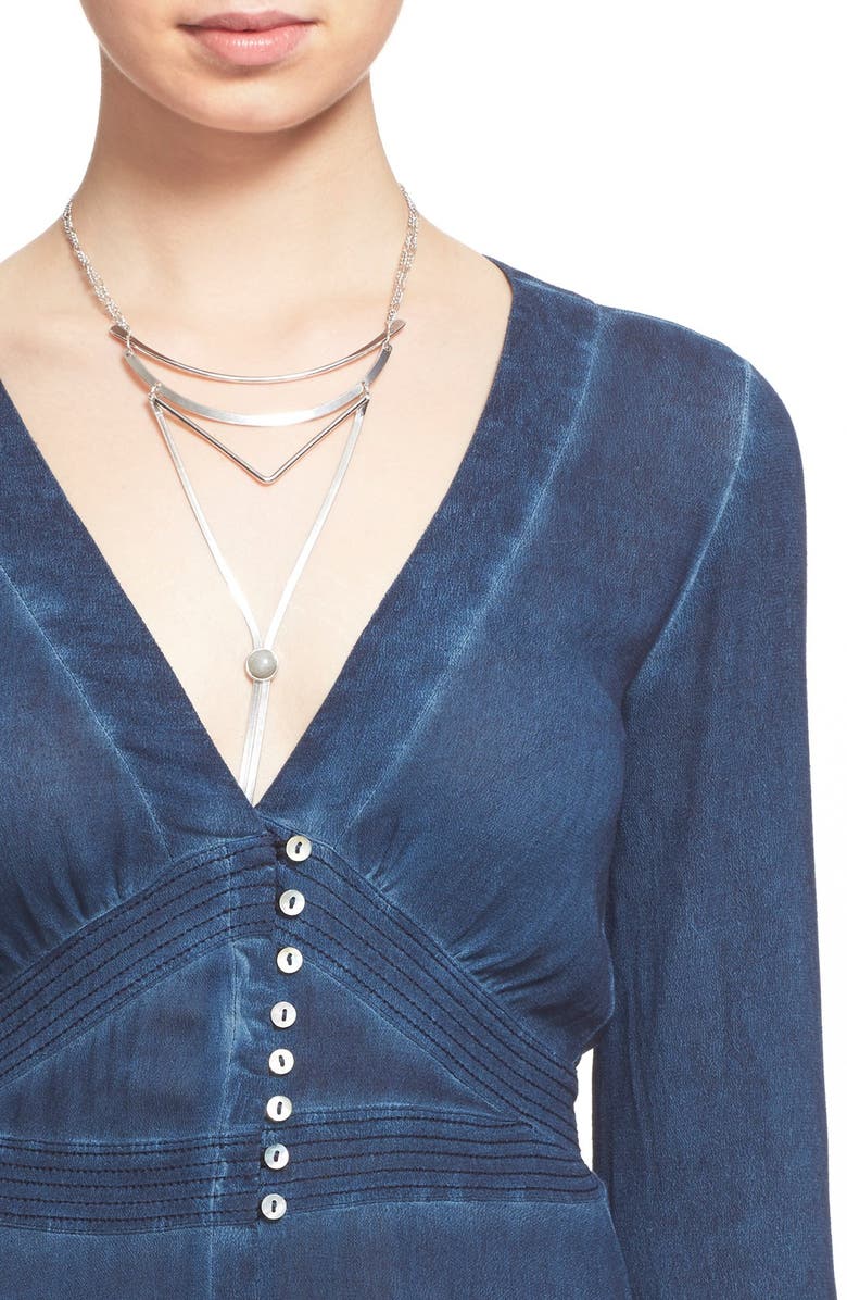 Free People 'Boho' Crepe Blouse, Alternate, color, 