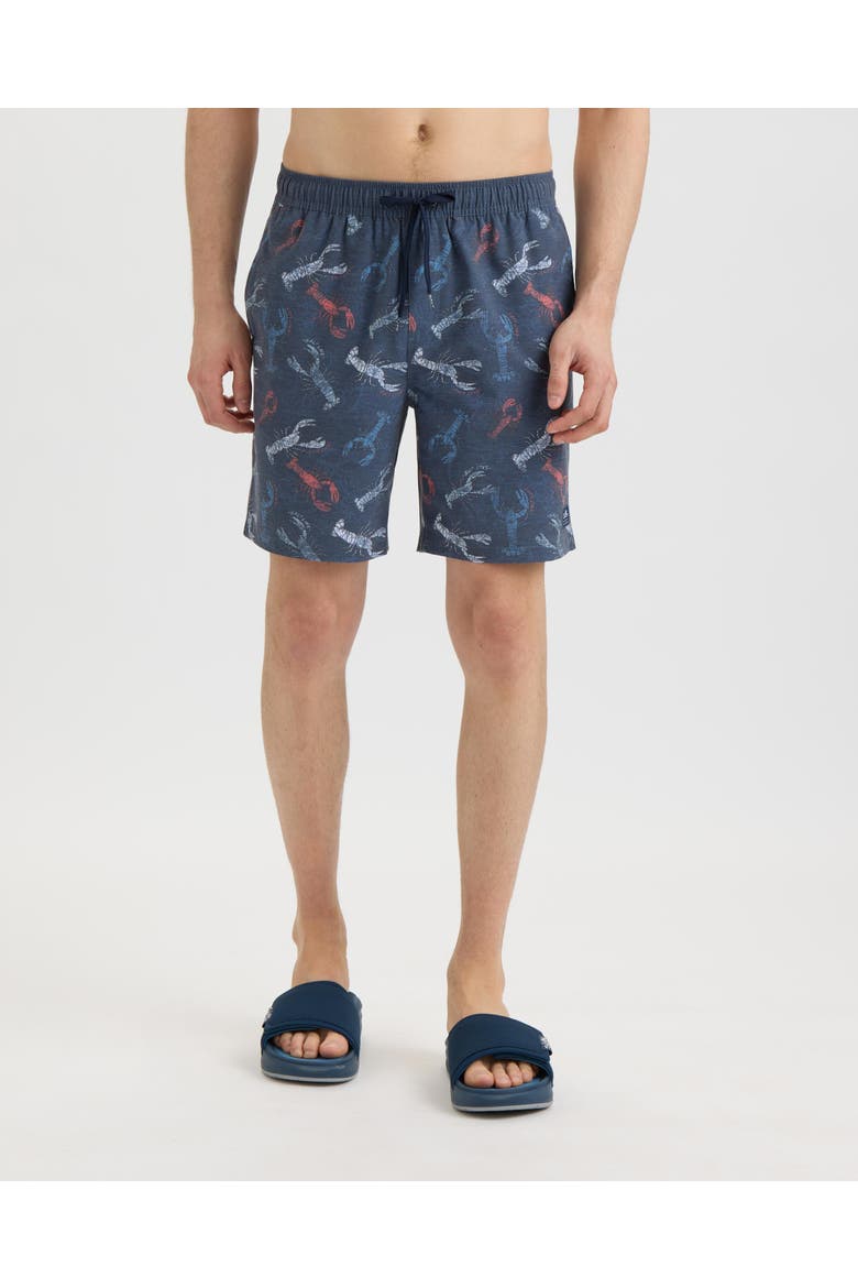 Harbor Claws Printed Volley Boardshorts, Main, color, New Navy